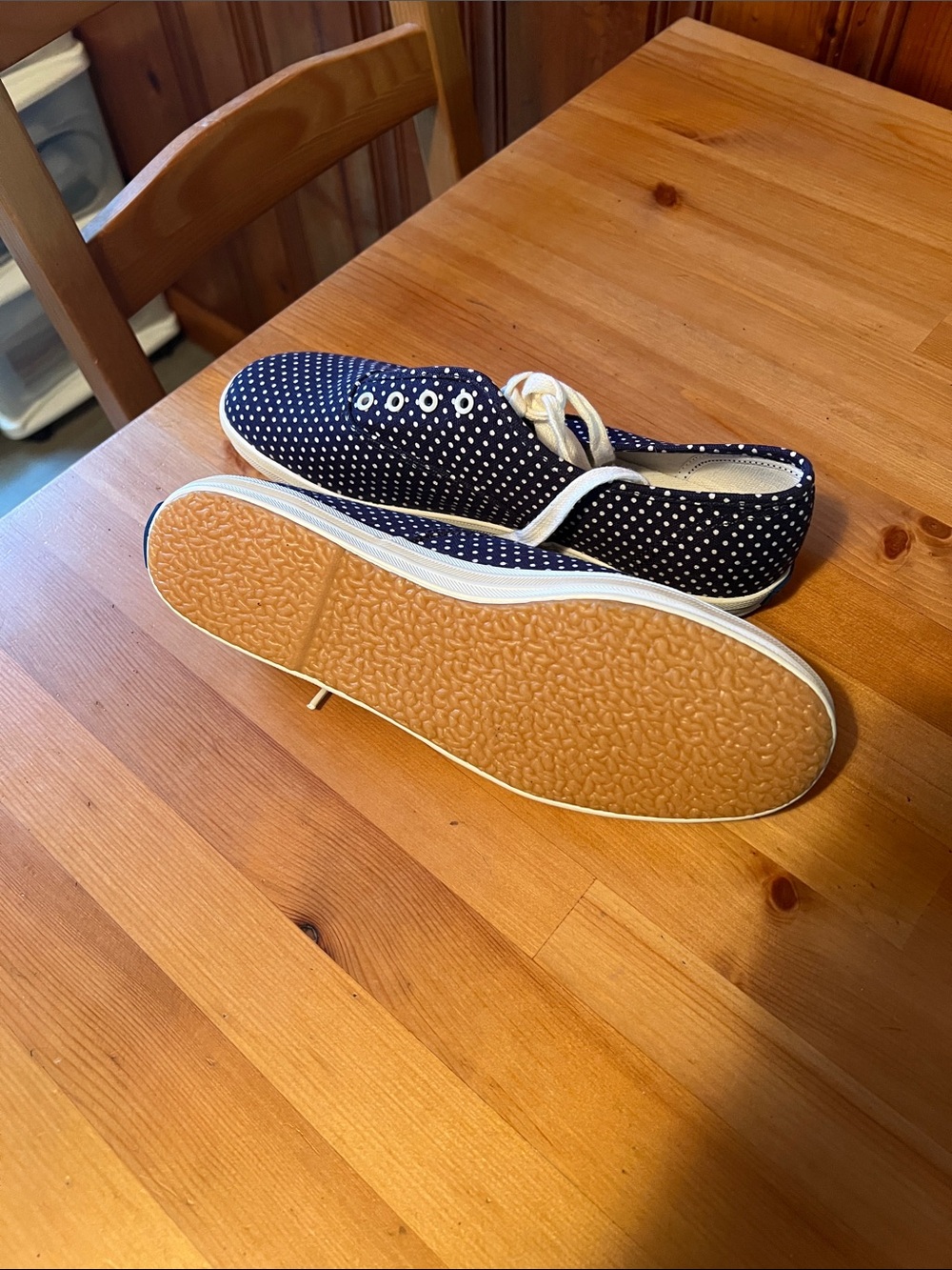 Men's Navy Polka Dot Canvas Sneakers - Casual Lace-Up